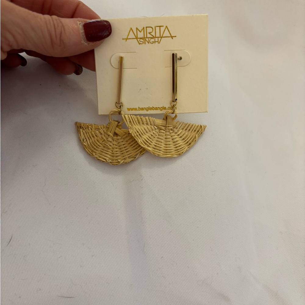 Amrita Singh Gold Woven Earrings